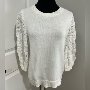 LOFT Outlet Crochet Sleeve Sweater